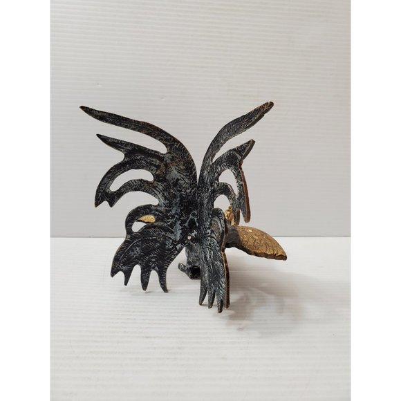 Cockerel figurine Vintage Table Decor brass Tone Metal Rooster, French V… - Picture 3 of 10